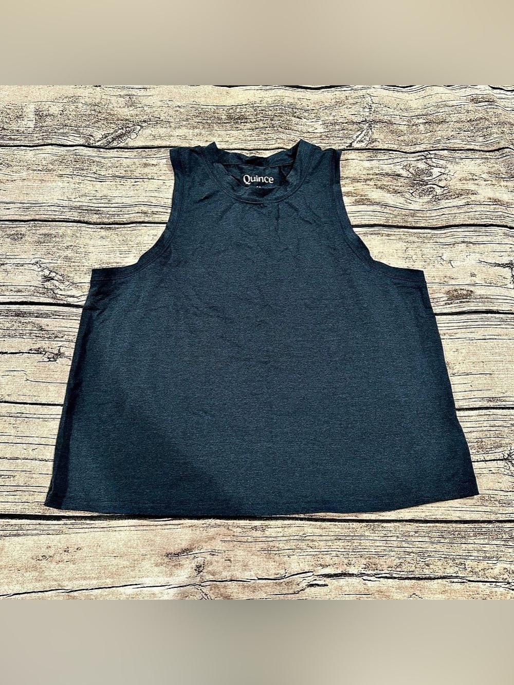 Quince Active Muscle Tank in Deep Teal, Polyester, Size Medium